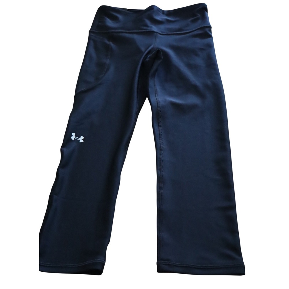 Under Armour Womens HeatGear Compression Capri Leggings Navy Blue XS 1365334